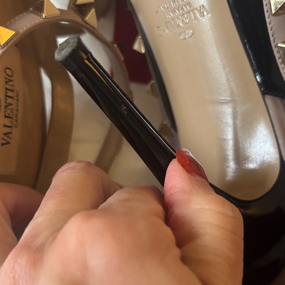 Valentino Black and Tan Rock stud heels - Picture 5 of 9